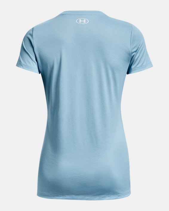 Women's UA Tech™ Graphic Short Sleeve in Blue image number 5
